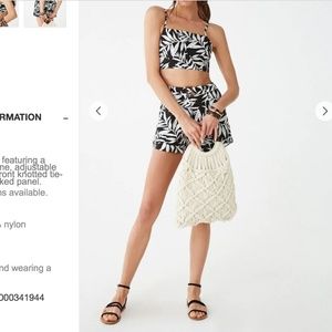 Leaf print two piece set